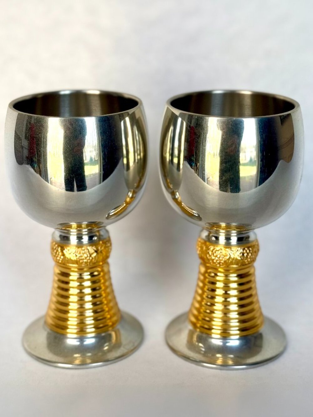Two Tumasek Pewter Goblets